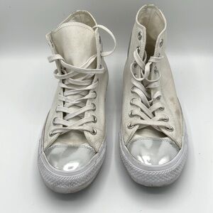 Converse CTAS High Top White and Silver Metallic ‎ W9